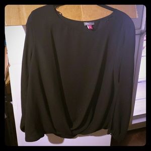 3/4 sleeve wide scoop neckline blouse